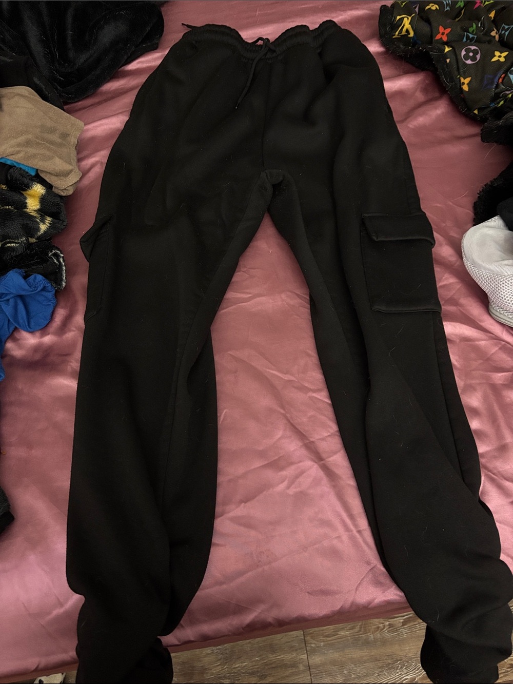 Black Cargo Jogger Sweatpants